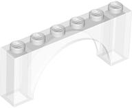 Brick Arch 1 x 6 x 2 - Thin Top without Reinforced Underside [New Version] in Trans-Clear