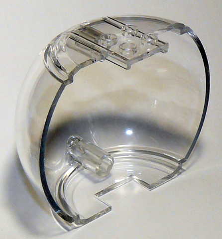 Dome Hemisphere 5 x 9 x 5 1/3 with 2 x 2 Studs on Top in Trans-Clear