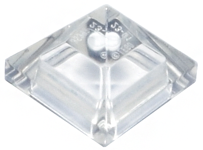 Brick Sloped 45° 1 x 1 x 2/3 Quadruple Convex [Pyramid] in Trans-Clear
