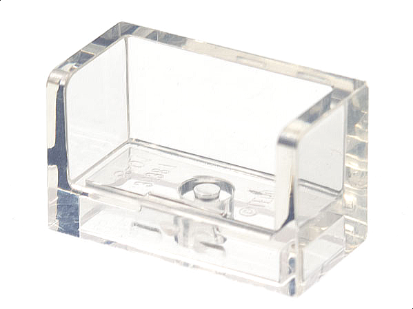 Panel 1 x 2 x 1 with Rounded Corners and 2 Sides in Trans-Clear