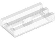 Tile Special 1 x 2 Grille with Bottom Groove in Trans-Clear