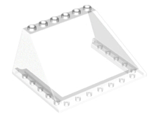 Windscreen 6 x 8 x 3 with 6 Studs on Top in Trans-Clear