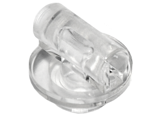 Plate Special Round 1 x 1 with Hollow Stud and Bar on Underside in Trans-Clear