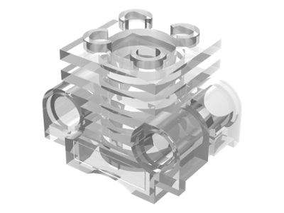 Technic Engine Cylinder with Side Slots in Trans-Clear