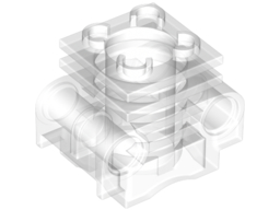 Technic Engine Cylinder without Side Slots, with Bottom Slots in Trans-Clear