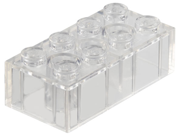 Brick 2 x 4 in Trans-Clear