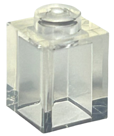 Brick 1 x 1 in Trans-Clear
