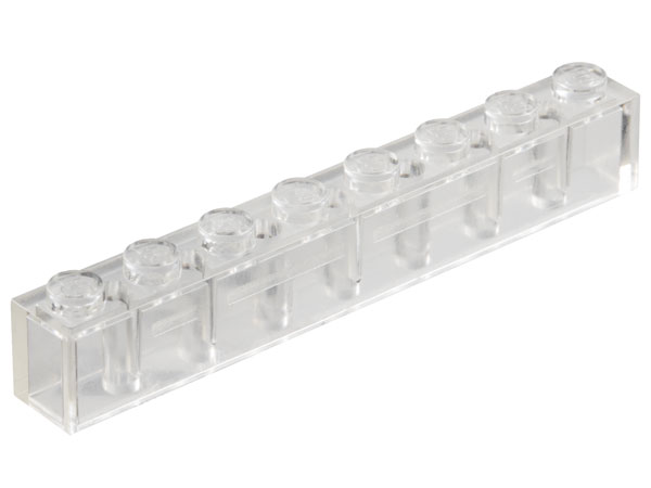 Brick 1 x 8 in Trans-Clear