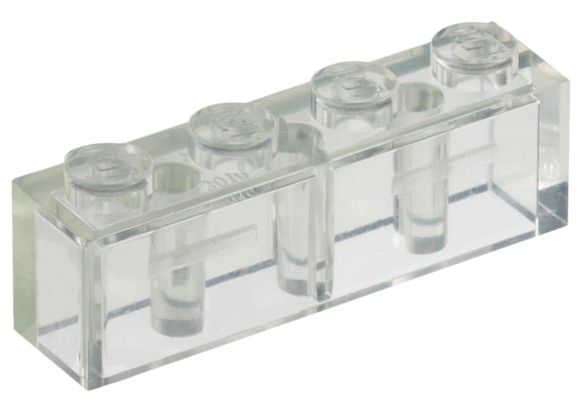 Brick 1 x 4 in Trans-Clear