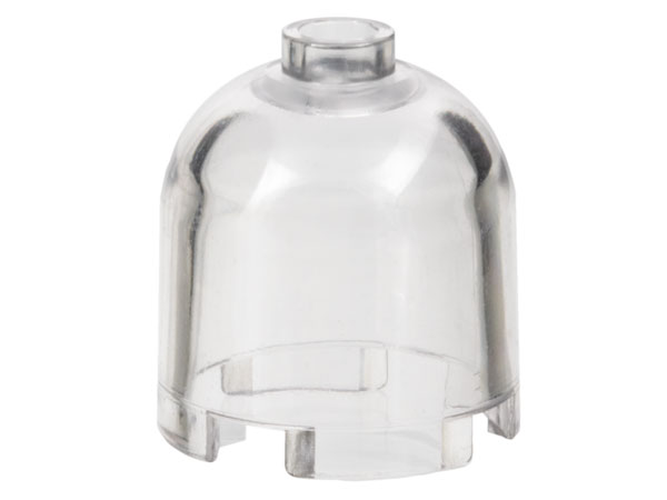 Brick Round 2 x 2 x 1 2/3 Dome Top, Hollow Stud in Trans-Clear