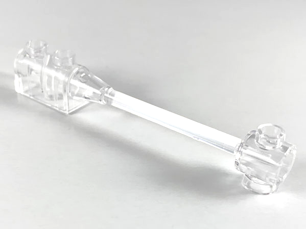 Bar 1 x 8 with Brick 1 x 2 Curved Top End (Axle Holder Inside Small End) in Trans-Clear