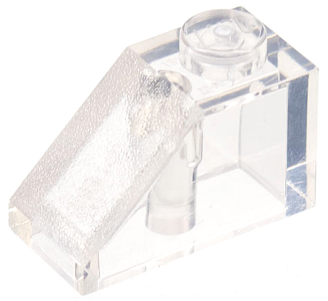 Brick Sloped 45° 2 x 1 with Bottom Pin in Trans-Clear