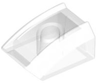 Brick Curved 2 x 2 with Lip, No Studs in Trans-Clear