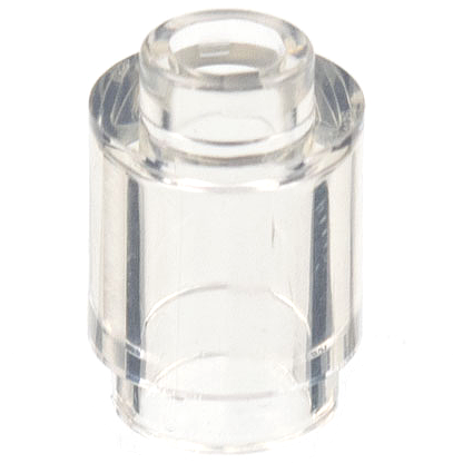 Brick Round 1 x 1 Open Stud in Trans-Clear