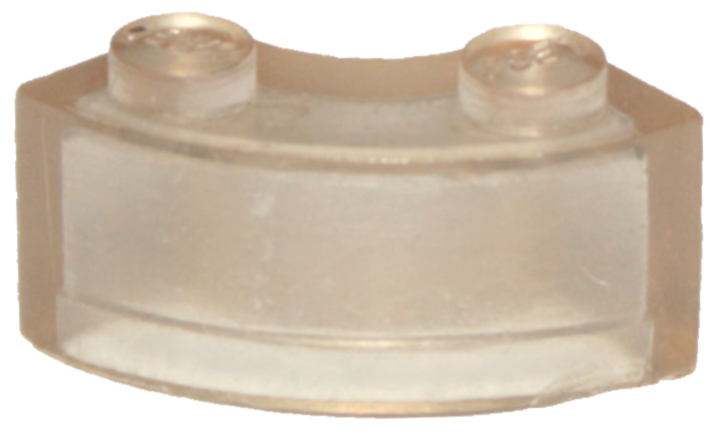 Brick Round Corner 2 x 2 Macaroni without Stud Notch in Trans-Clear