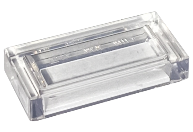 Tile 1 x 2 with Groove in Trans-Clear