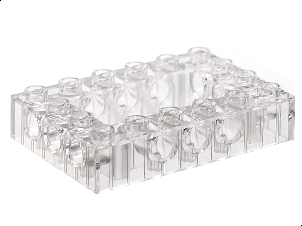 Technic Brick 4 x 6 with 2 x 4 Opening in Trans-Clear