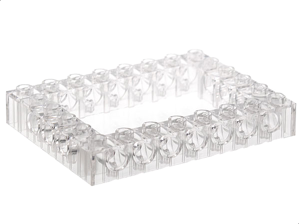 Technic Brick 6 x 8 with 4 x 6 Opening in Trans-Clear