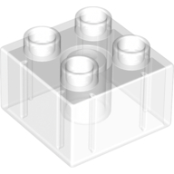 Duplo Brick 2 x 2 in Trans-Clear