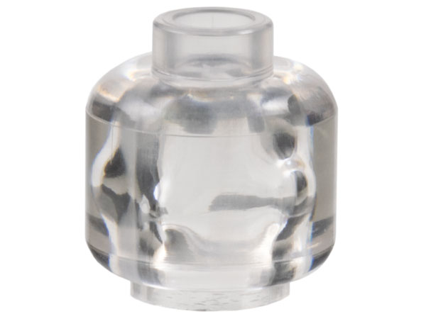 Minifig Head [Plain] [Hollow Stud] in Trans-Clear