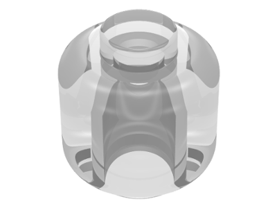 Minifig Head [Plain] [Solid Stud] in Trans-Clear