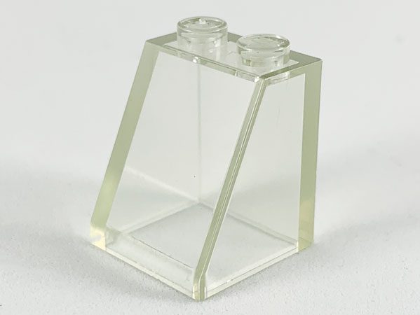 Brick Sloped 65° 2 x 2 x 2 Smooth without Bottom Tube in Trans-Clear