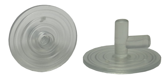 Shield Round with Stud in Trans-Clear