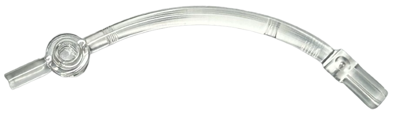 Bar Curved with Axle End and 1 x 1 Round Plate in Trans-Clear