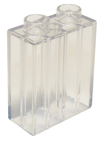 Duplo Brick 1 x 2 x 2 with Bottom Tube in Trans-Clear