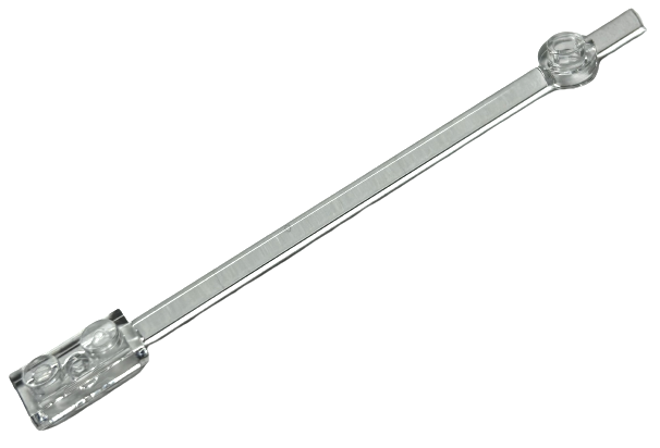 Bar 1 x 12 with 1 x 2 Plate End with Solid Studs and 1 x 1 Round Plate End in Trans-Clear