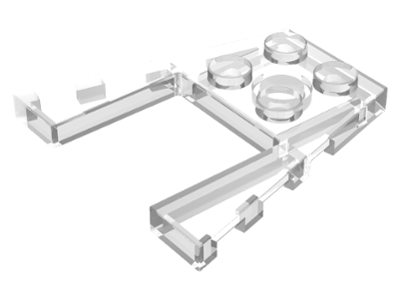 Wedge Plate 4 x 4 with 2 x 2 Cutout in Trans-Clear