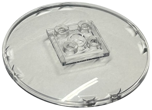 Dish 6 x 6 Inverted (Radar) with Solid Studs in Trans-Clear