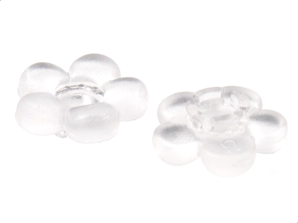 Clikits Icon, Flower 2 x 2 Small, 5 Petals with Pin [Frosted] in Trans-Clear