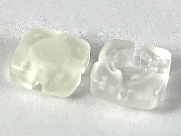 Clikits Icon, Square 2 x 2 Small, with Hole [Frosted] in Trans-Clear
