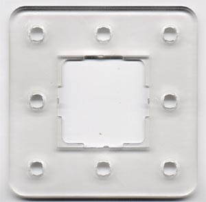 Clikits Frame, Square 3 x 3 with 8 Holes in Trans-Clear