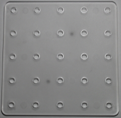 Clikits Connector, Square with Twenty-Five Holes in Trans-Clear