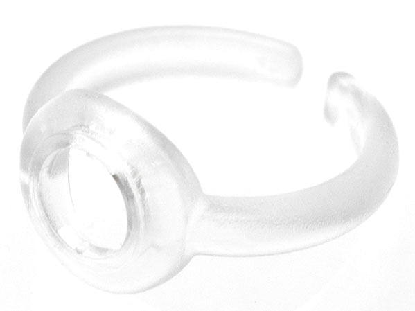 Clikits Ring, Narrow Band with Hole in Top in Trans-Clear