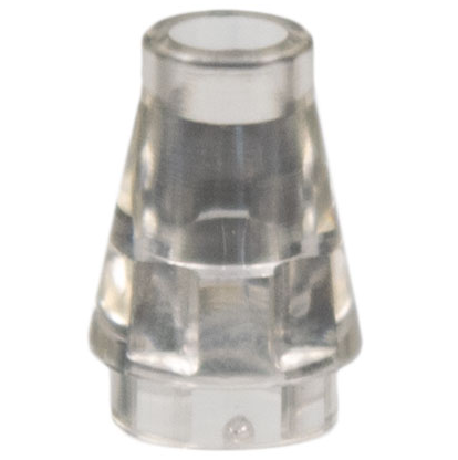 Cone 1 x 1 [No Top Groove] in Trans-Clear