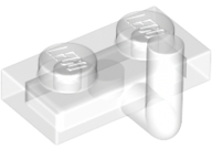Plate Special 1 x 2 with Bar Up [Horizontal Arm 5mm] in Trans-Clear