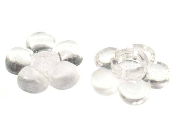 Clikits Icon, Flower 2 x 2 Small, 5 Petals with Pin [Polished] in Trans-Clear