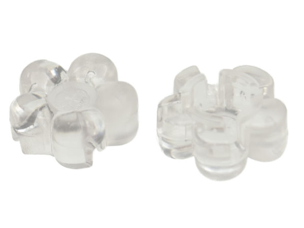 Clikits Icon, Flower 2 x 2 Small, 5 Petals with Hole in Trans-Clear