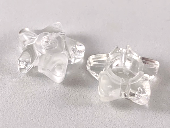 Clikits Icon, Star 2 x 2 Small, with Hole in Trans-Clear