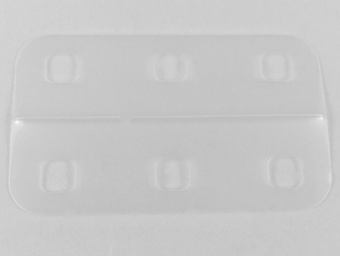 Clikits Rectangle 5 x 8.5 with Rounded Corners and 6 Holes in Trans-Clear