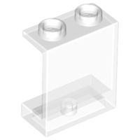 Panel 1 x 2 x 2 [Hollow Studs] in Trans-Clear
