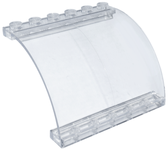 Panel 6 x 5 x 3 1/3 Curved Top in Trans-Clear