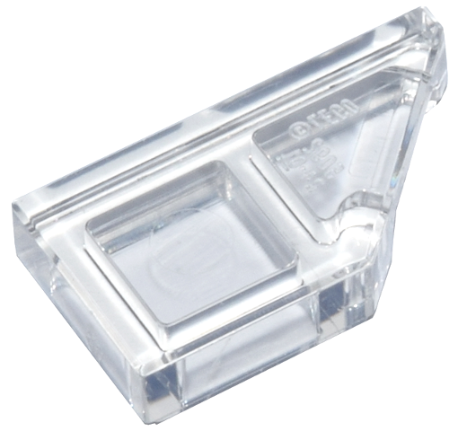 Tile 1 x 2 with Stud Notch Right in Trans-Clear