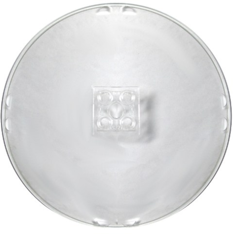 Dish 10 x 10 Inverted (Radar) with Hollow Studs in Trans-Clear