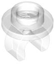 Plate Special Round 1 x 1 with Hollow Stud and Underside Clip in Trans-Clear