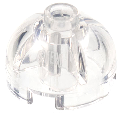 Brick Round 2 x 2 Dome Top, Vented Stud in Trans-Clear