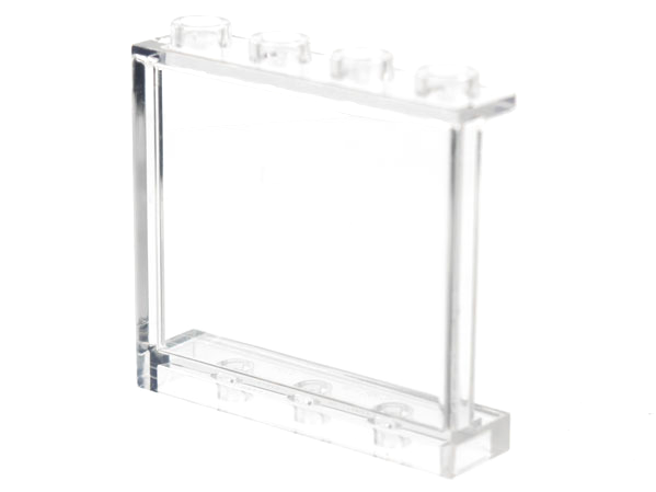 Panel 1 x 4 x 3 [Side Supports / Hollow Studs] in Trans-Clear